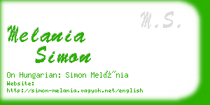 melania simon business card